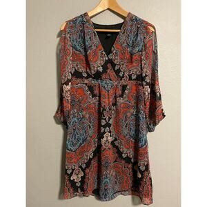 International Concepts Womens Dress Size Medium Paisley Babydoll Whimsy Boho Y2K